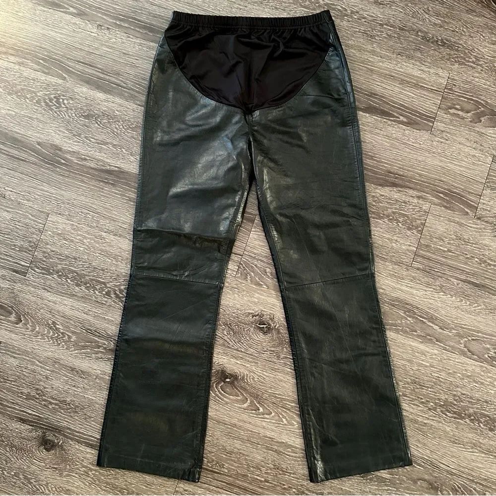 Gap Vintage Fall 2000 Black Leather Bootcut Pants